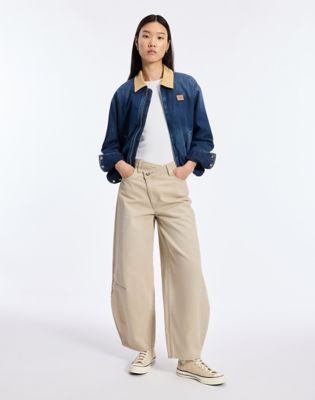 Asymmetric Barrel Trousers in Khaki