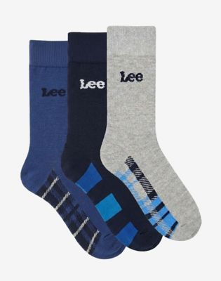 3-Pack Socks in Grey Marl & Navy Blue