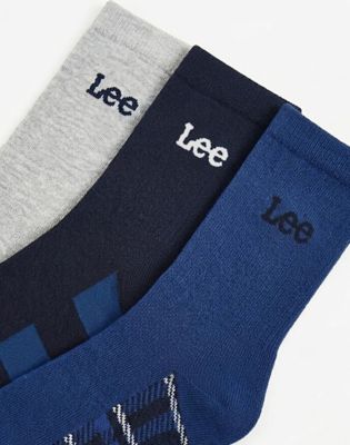 3-Pack Socks in Grey Marl & Navy Blue