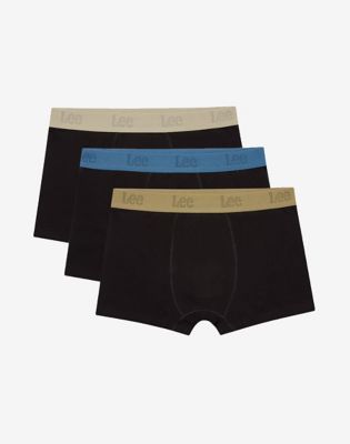 3-Pack Trunks in Black Blue Aloe Stone