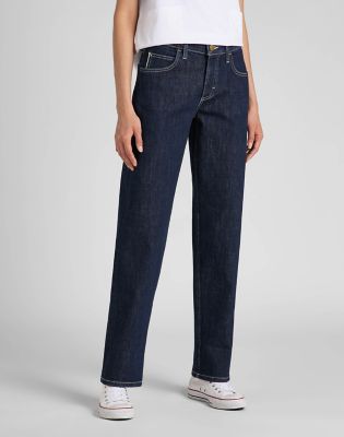 Cuffed straight hot sale jeans