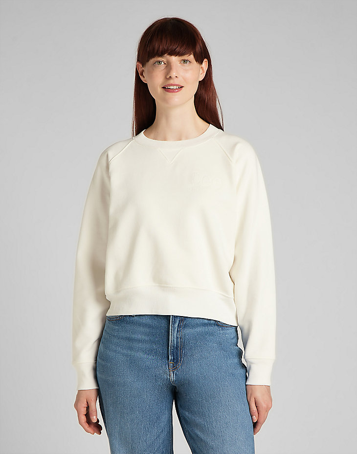 Vintage Cropped Sweatshirt in White Canvas main view