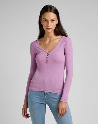 hul Distrahere Modregning Ribbed Long Sleeve Henley | Outlet | Lee®