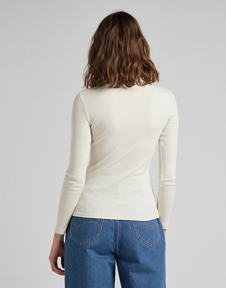 Ribbed Long Sleeve Tee in Workwear White alternative view