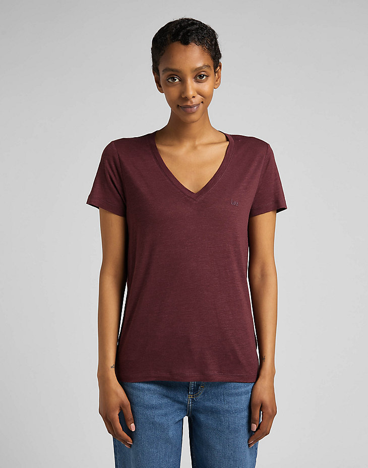 V Neck Tee in Boysenberry main view
