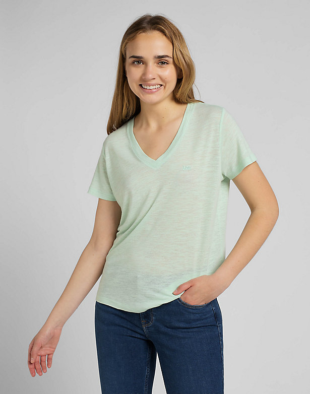 V Neck Tee in Seaglass