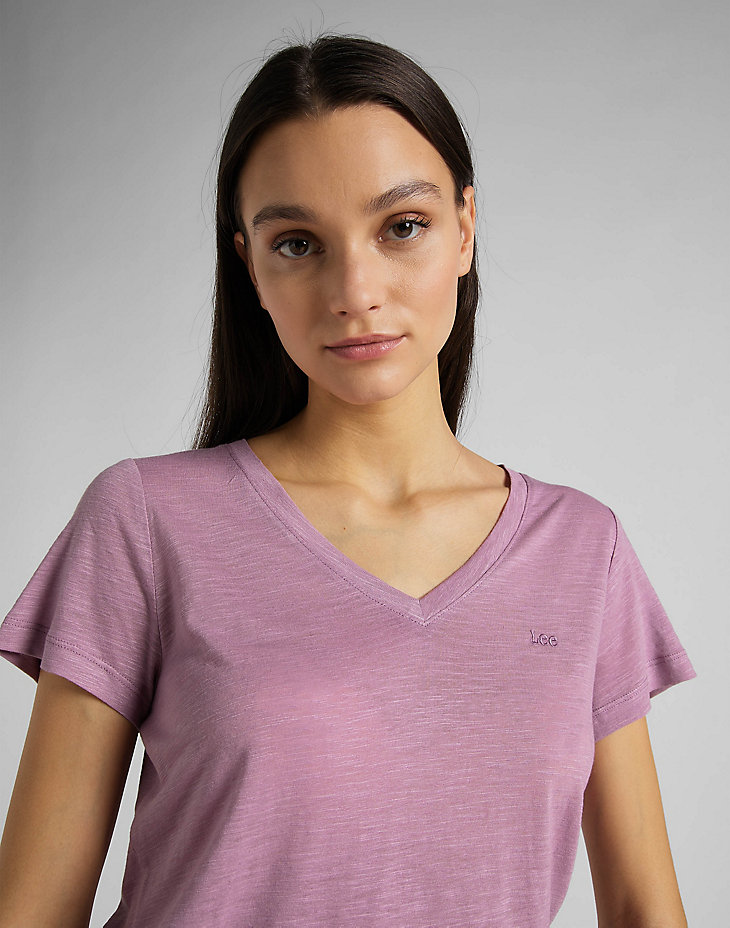 V Neck Tee in Plum main view