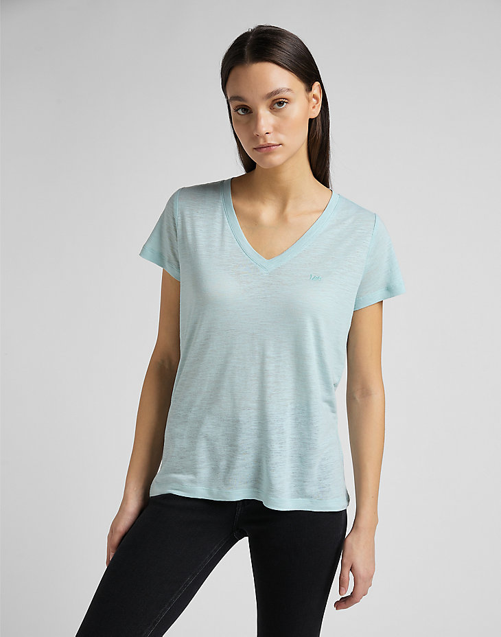 V Neck Tee in Sea Green main view