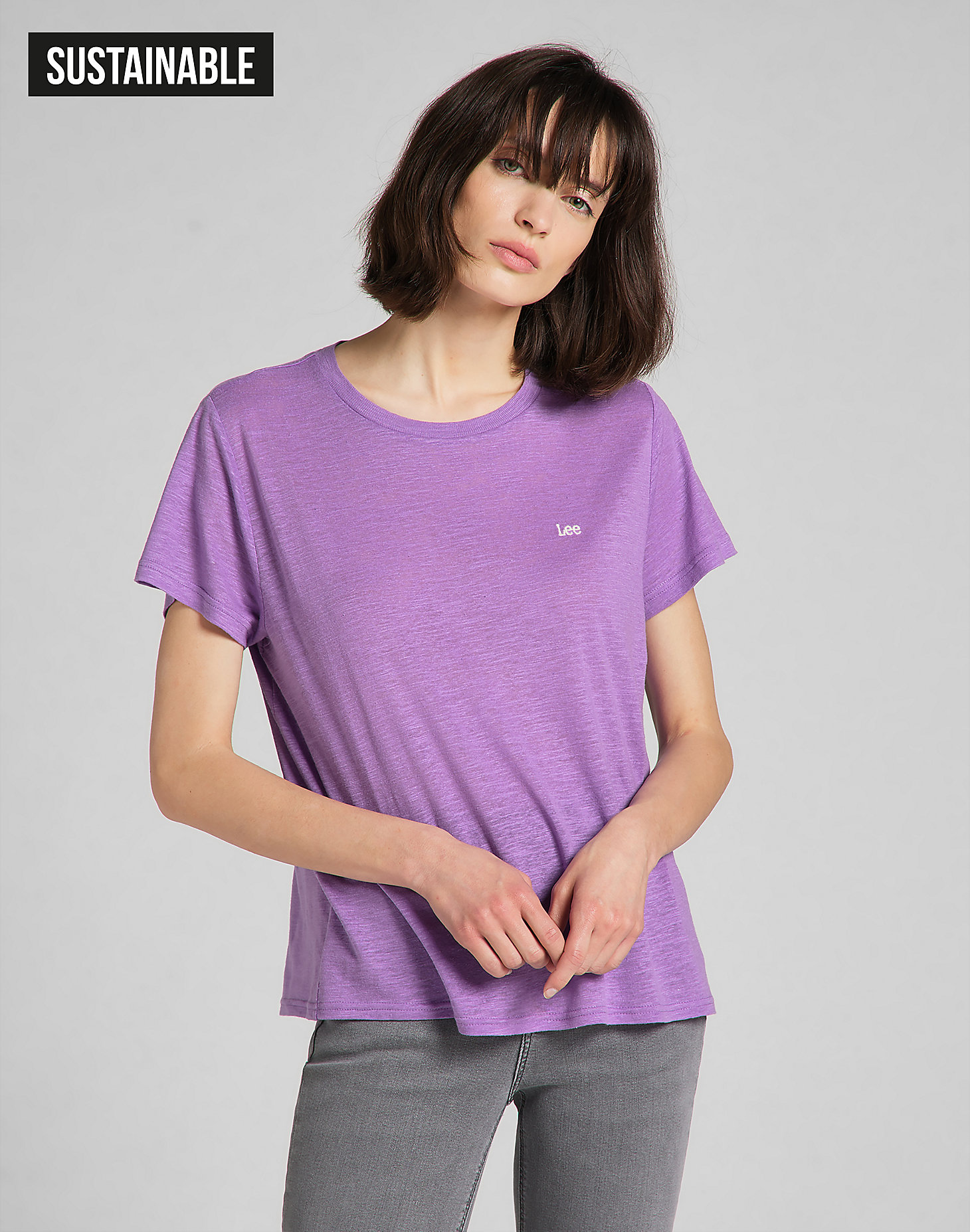 Crew Tee in Amethyst Orchid main view