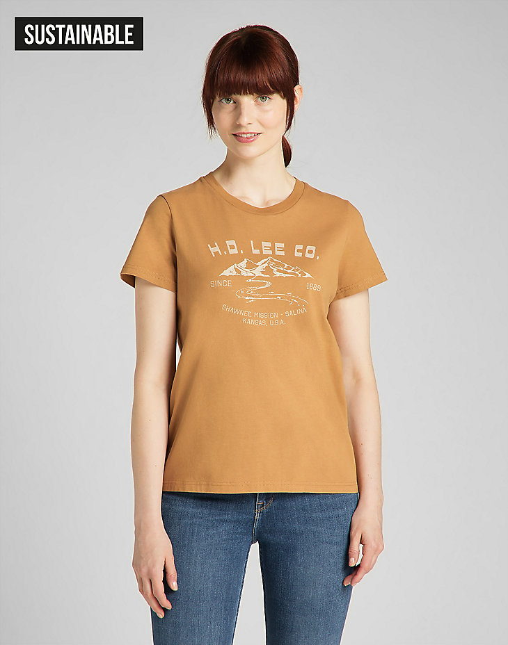 Easy Graphic Tee in Tobacco Brown main view