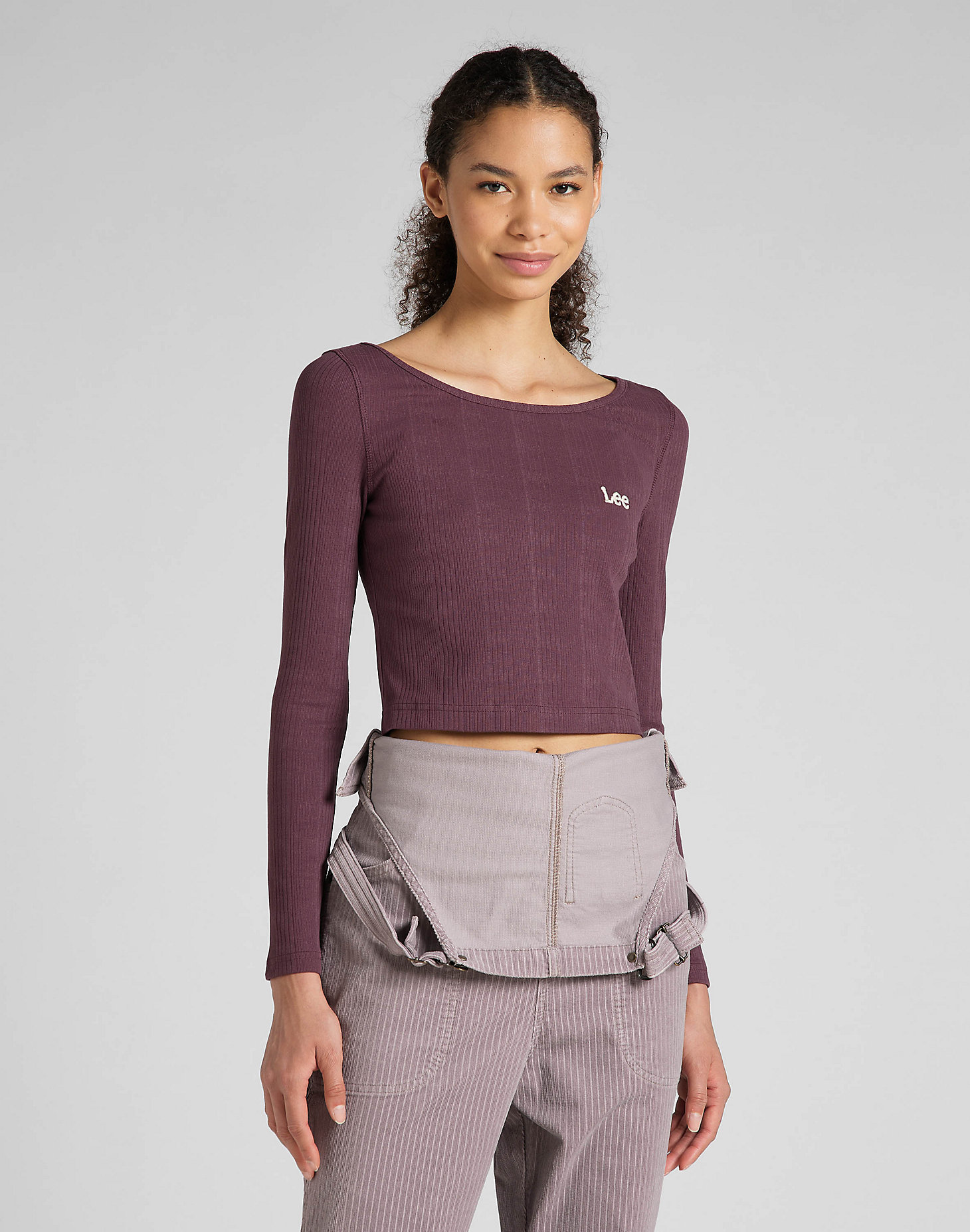 Cropped Ultra Slim Tee in Boysenberry main view