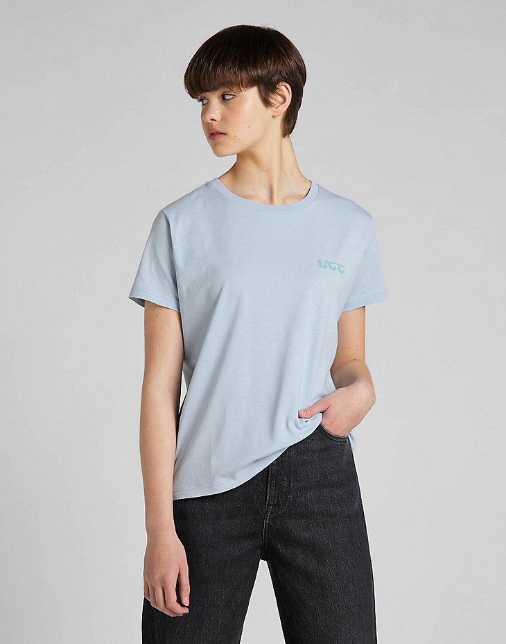 Small Logo Tee in Shy Blue main view