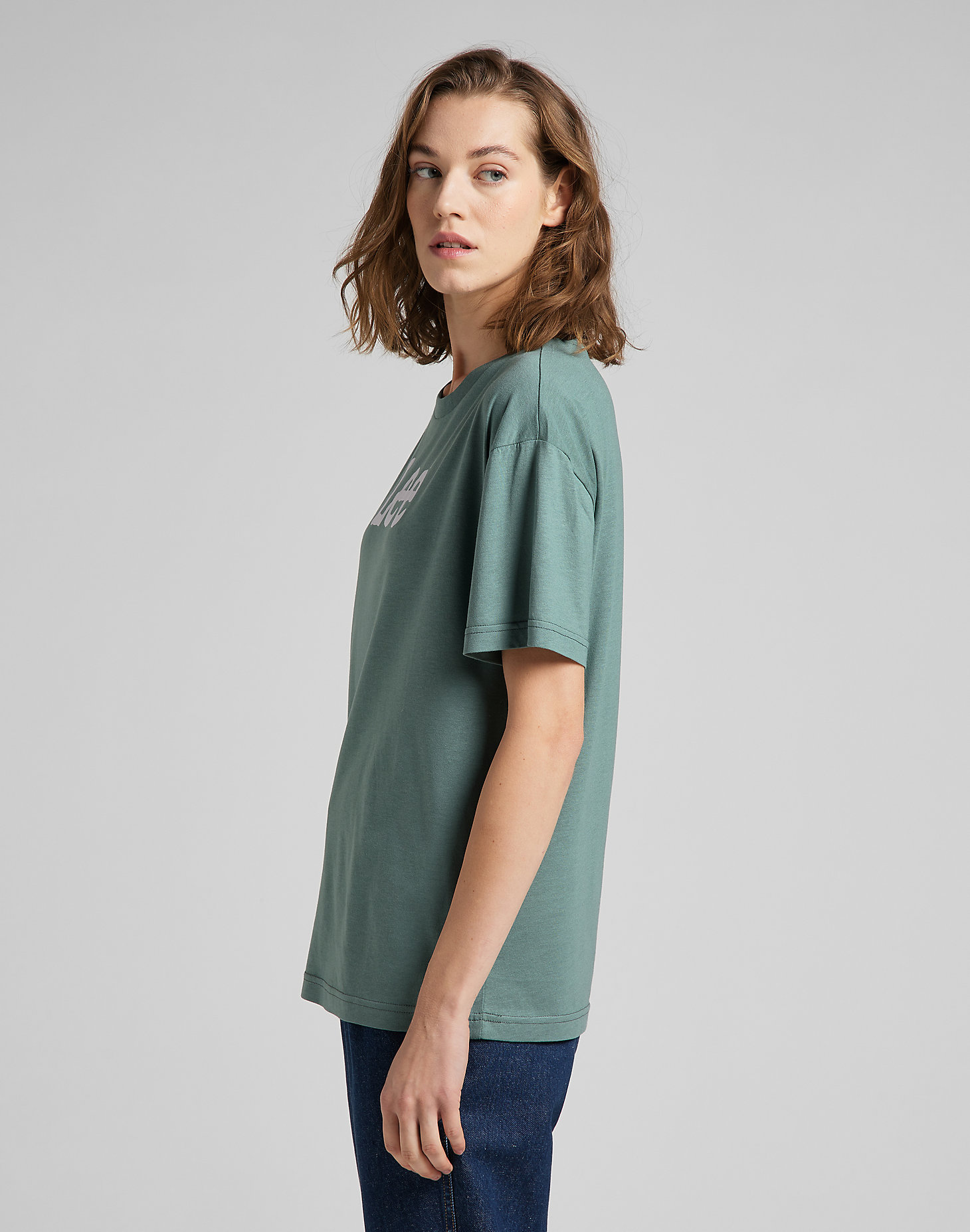 Relaxed Crew Tee in Steel Green alternative view 3