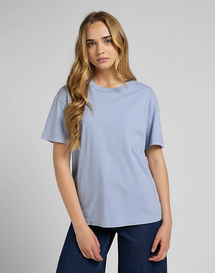 Plain Crew Neck Tee in Parry Blue main view