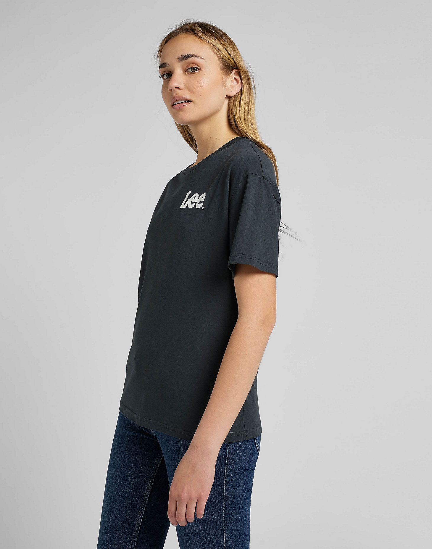 Chest Logo Tee in Charcoal alternative view 3
