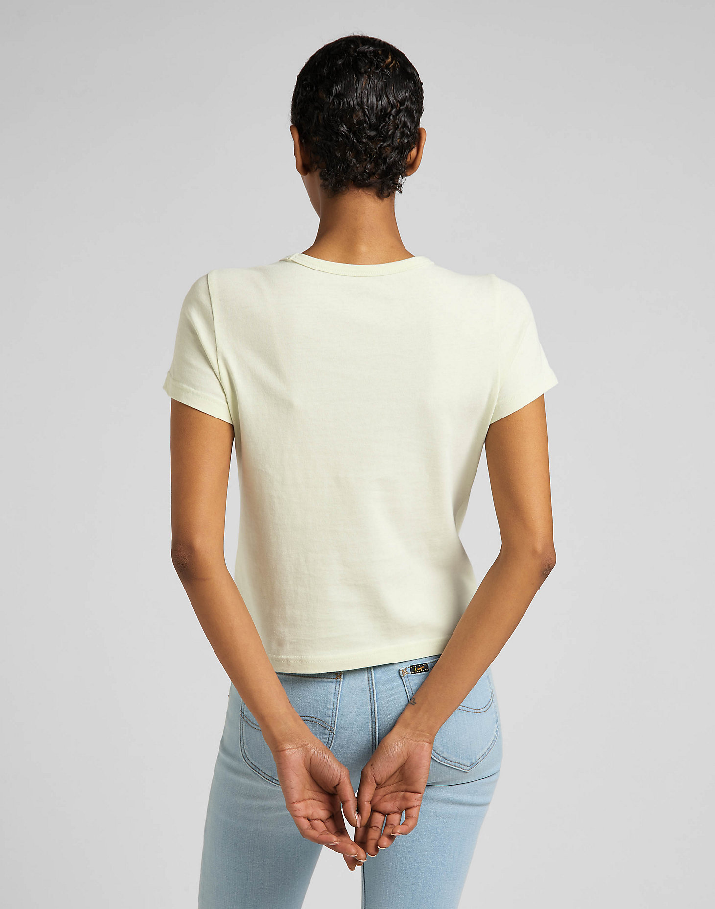 Slim Cropped Tee in Canary Green alternative view 1