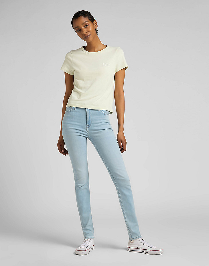 Slim Cropped Tee in Canary Green alternative view 2