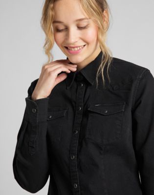 black denim shirt womens uk