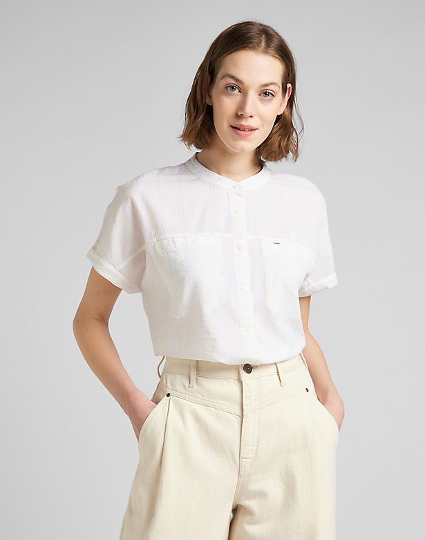 Cap Sleeve Shirt in Bright White