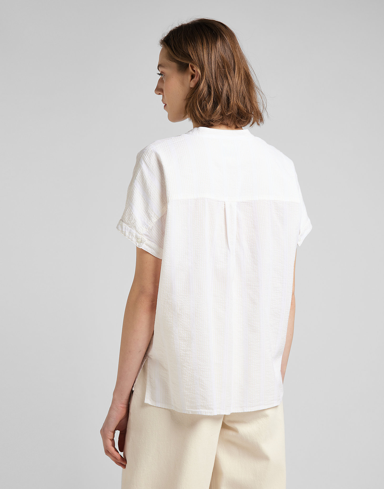 Cap Sleeve Shirt in Bright White alternative view 1
