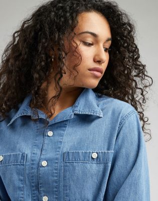 Boxy Notch Collar Button Down Nowy Lee®