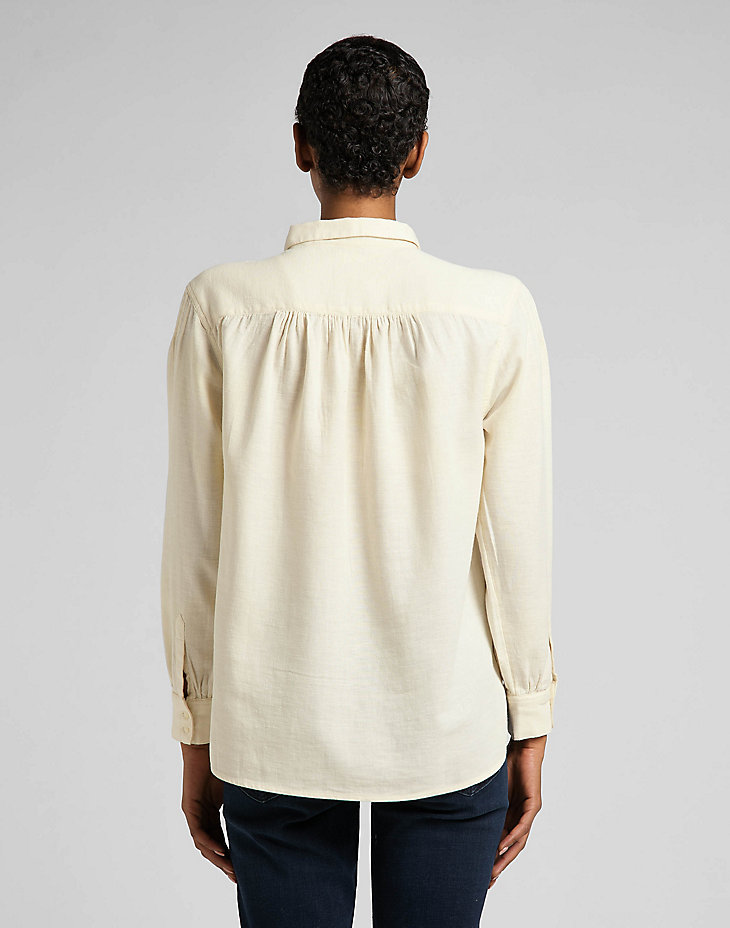 Pintucked Relaxed Blouse in Ecru alternative view