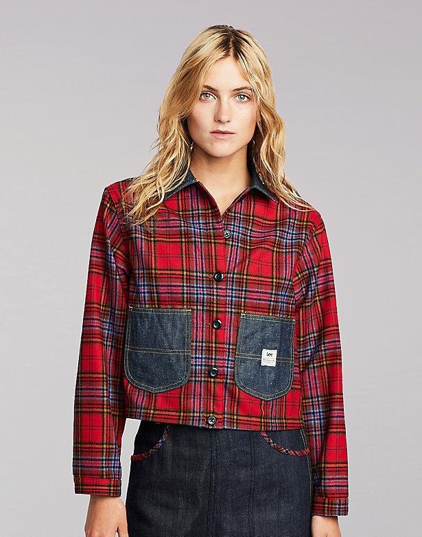 Pendleton Cropped Chore Shirt in Red