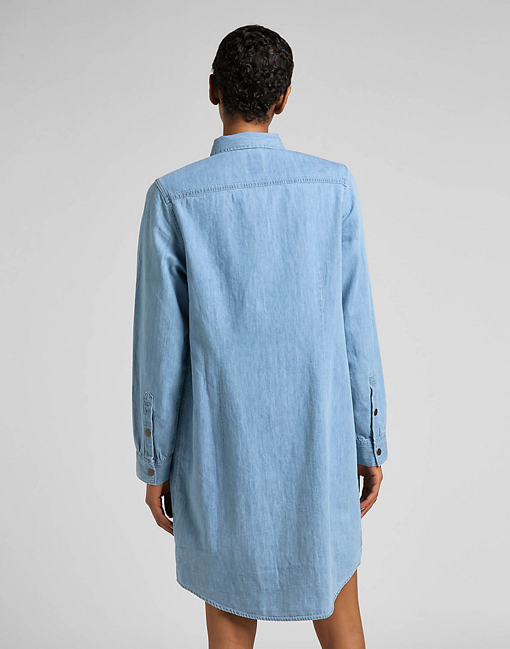 Shirt Dress in Washed Blue alternative view