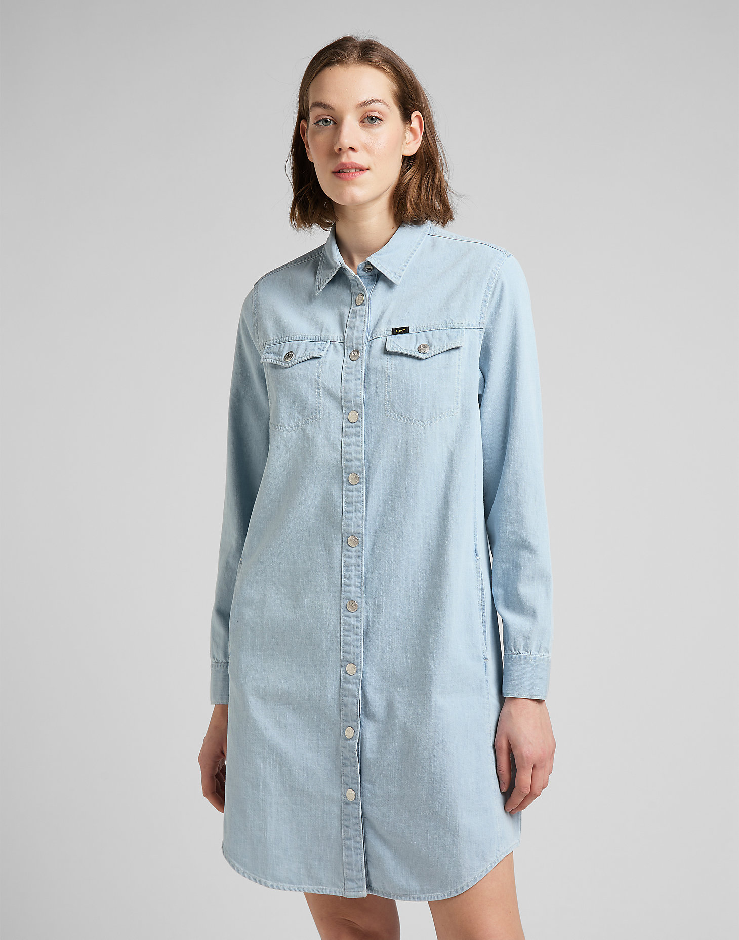 Shirt Dress in Ice Blue main view