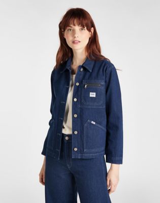 Worker Chore Jacket Women Denim Jackets Dark Yelt Lee