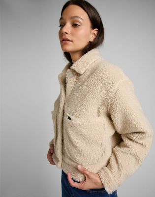 Cropped shop sherpa jacket