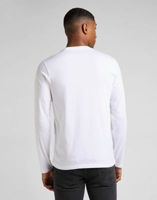 Long Sleeve Slim Twin Pack Crew Tees in White & Black alternative view