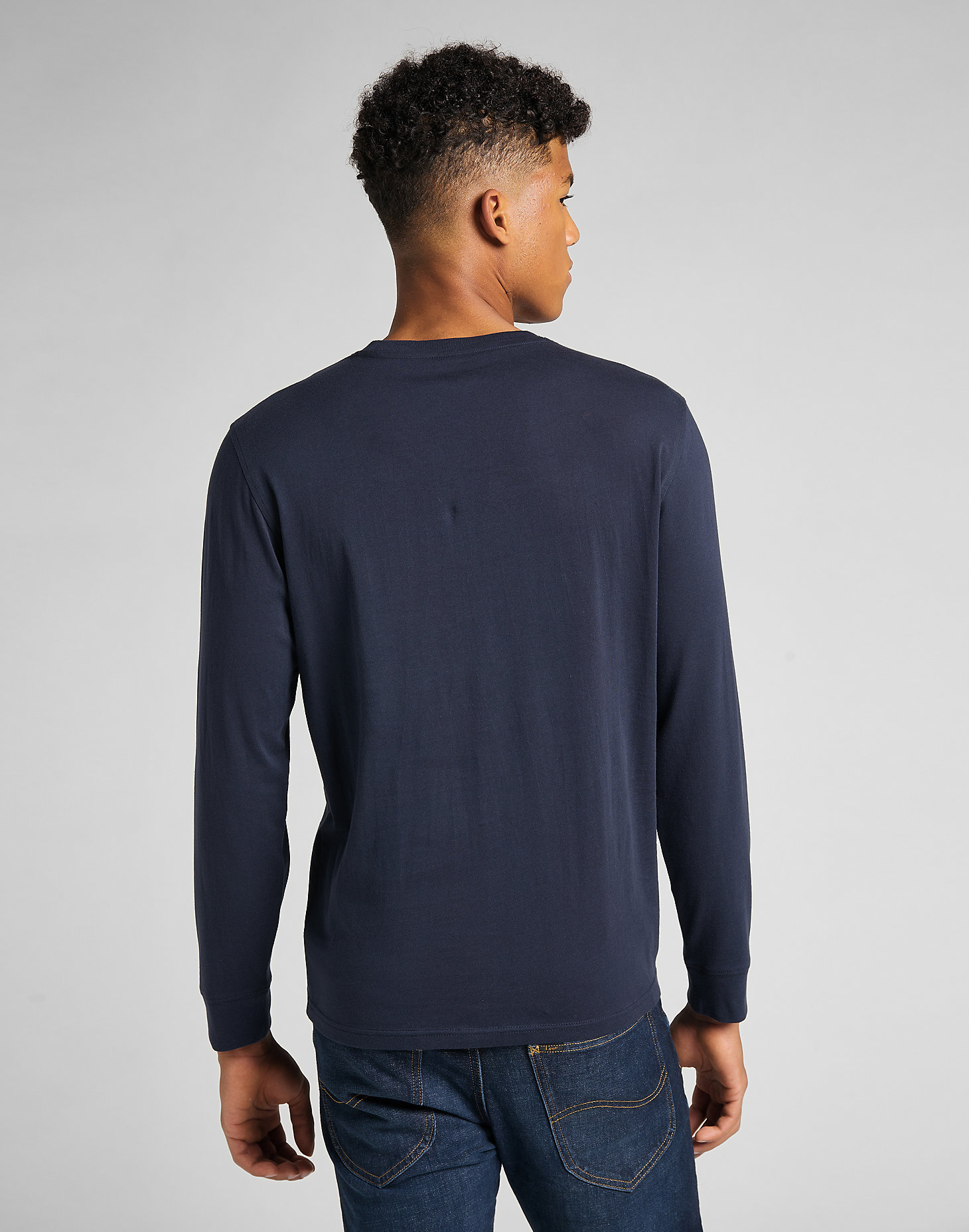 Long Sleeve Patch Logo Tee in Navy alternative view 1