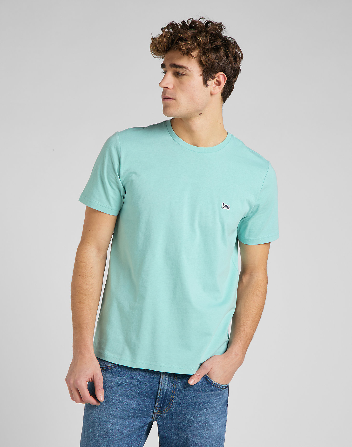 Patch Logo Tee in Mint Blue main view