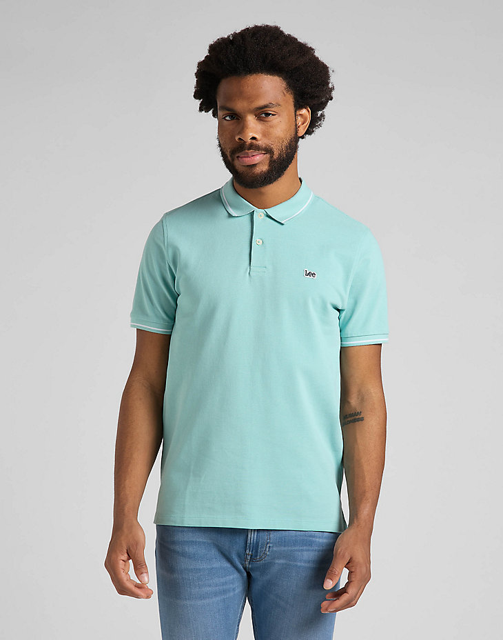 Pique Polo in Mint Blue alternative view
