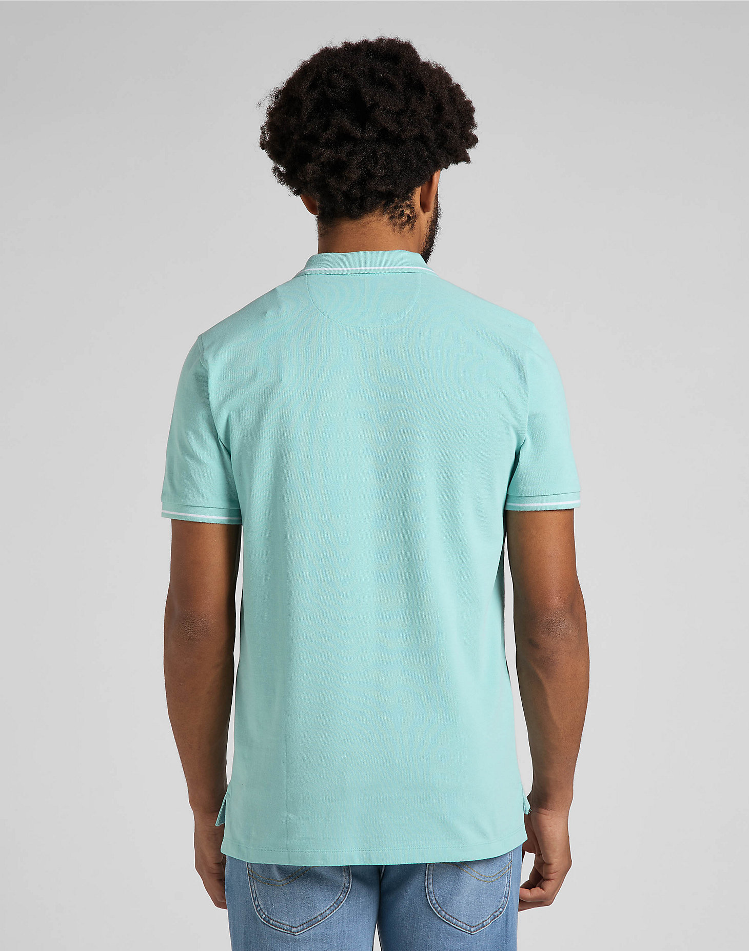 Pique Polo in Mint Blue alternative view 2