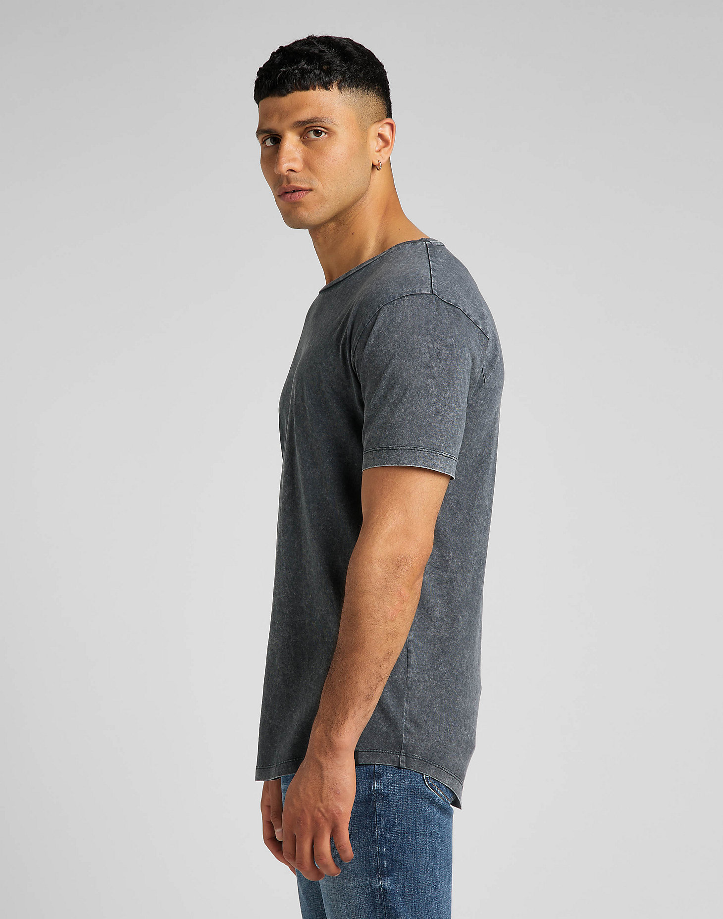 Shaped Tee in Charcoal alternative view 3