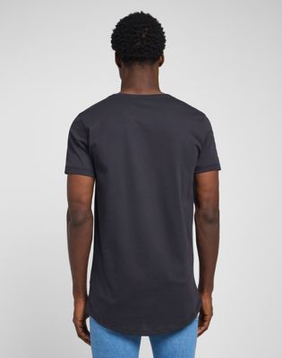 Black v clearance shape t shirt