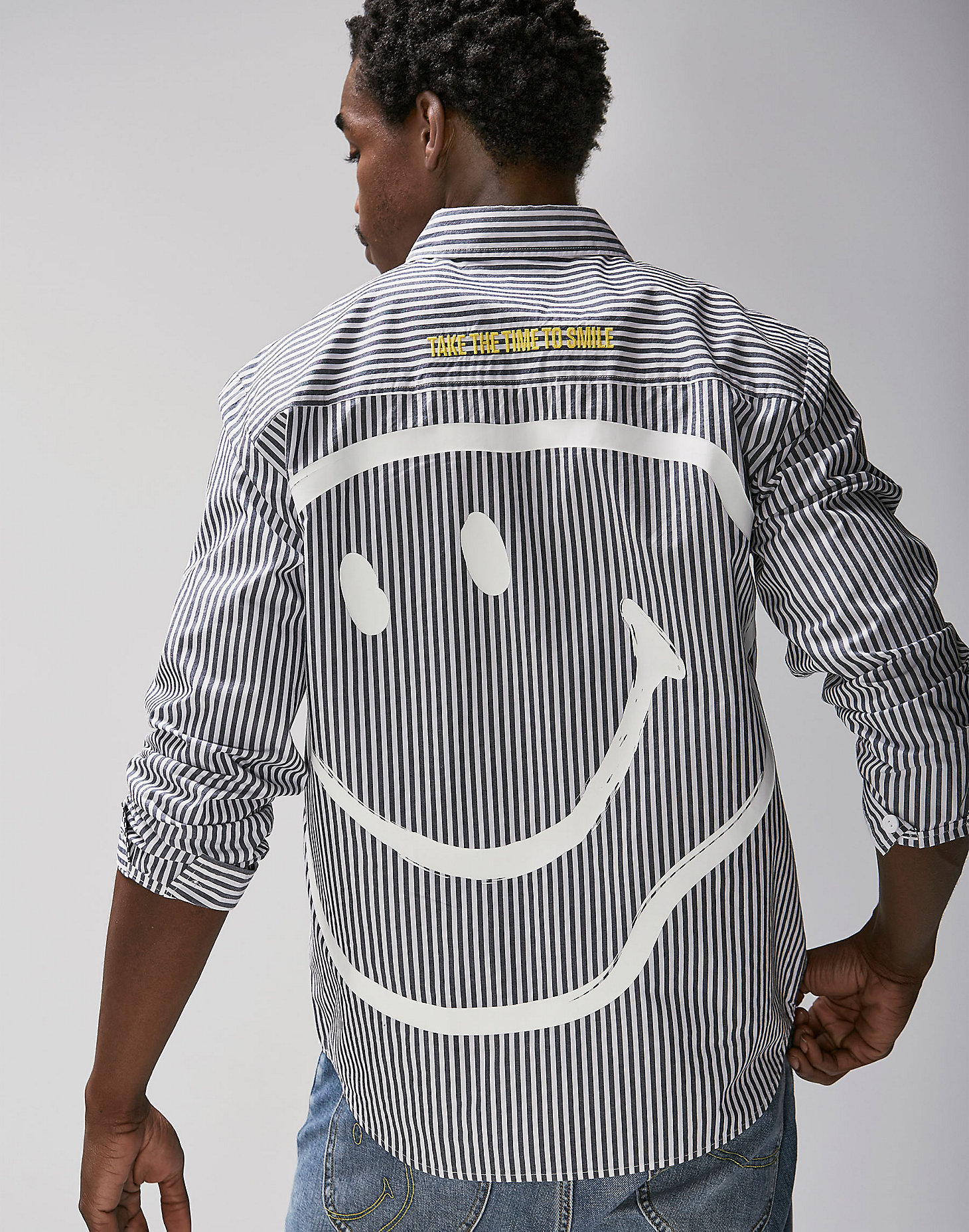 Men's Lee® X Smiley® Face Shirt in White main view