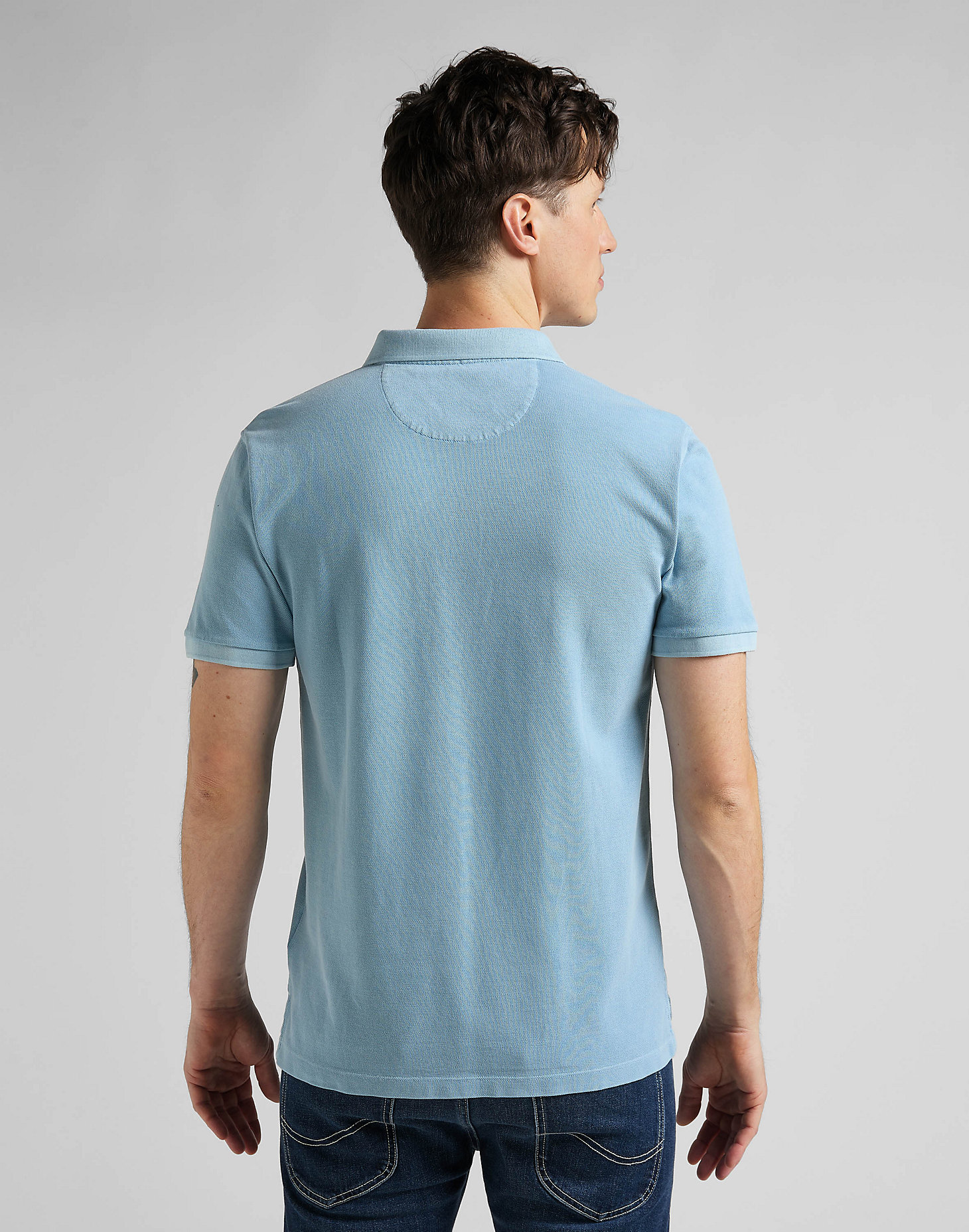 Natural Dye Polo in Ice Blue alternative view 1