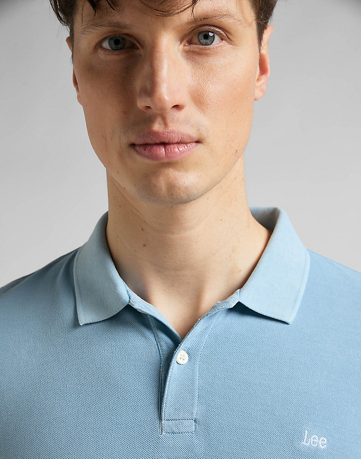 Natural Dye Polo in Ice Blue alternative view 4