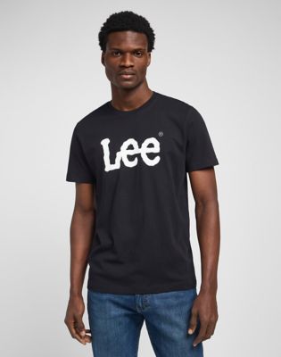 Wobbly Logo Tee | Men - Tees | Black | Lee | United Kingdom
