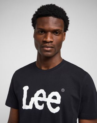 Wobbly Logo Tee | Men - Tees | Black | Lee | United Kingdom