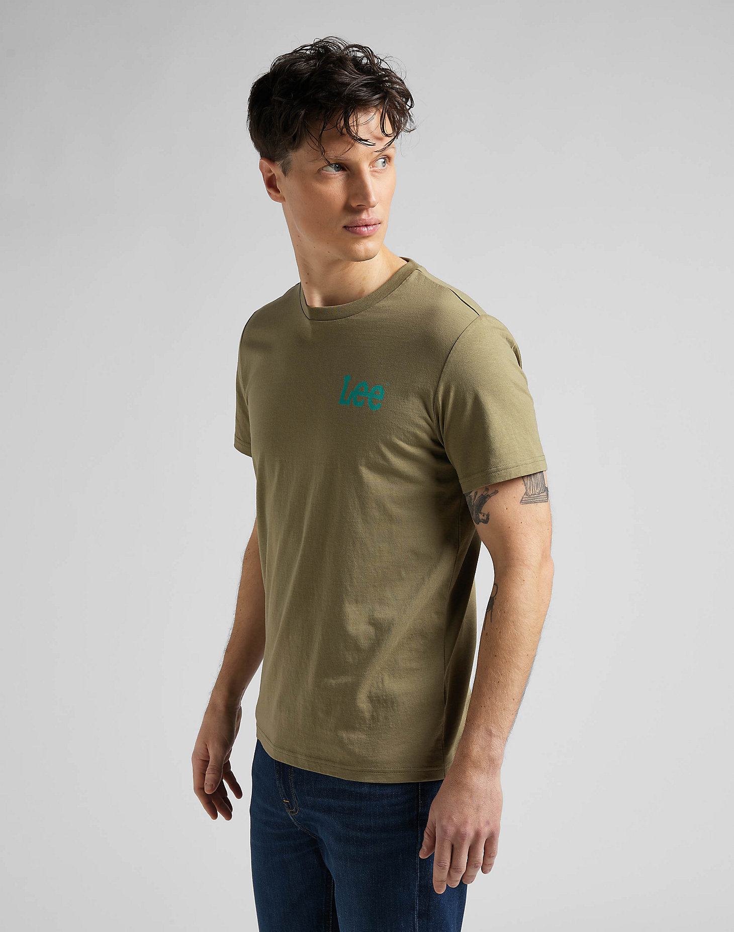 Wobbly Logo Tee in Brindle Green alternative view 3
