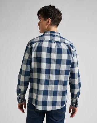 lee jeans purple checked shirt