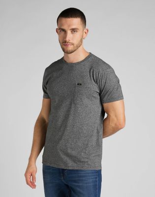 Relaxed Pocket Tee in Washed Black