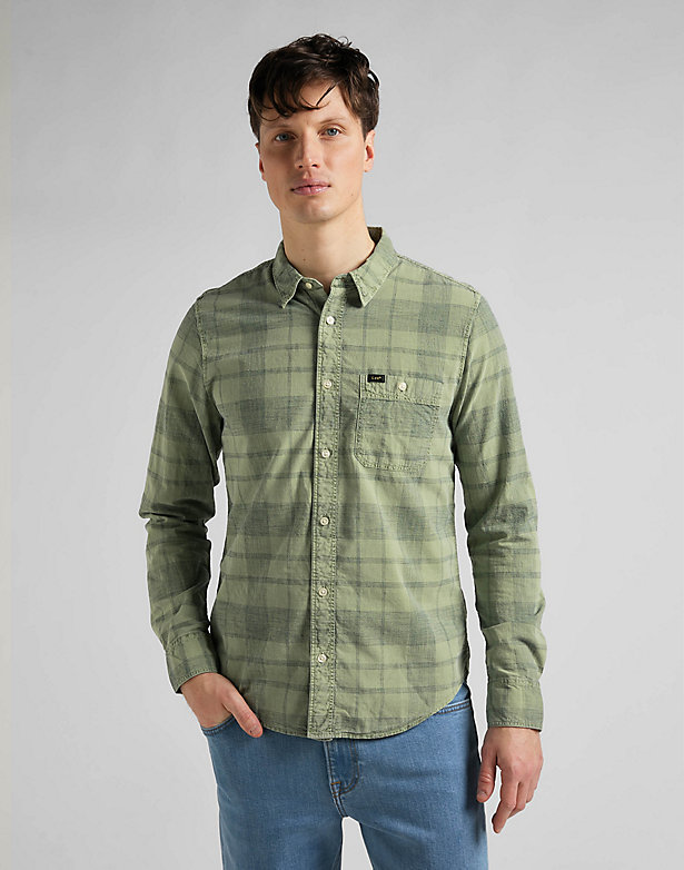 Leesure Shirt in Brindle Green Check