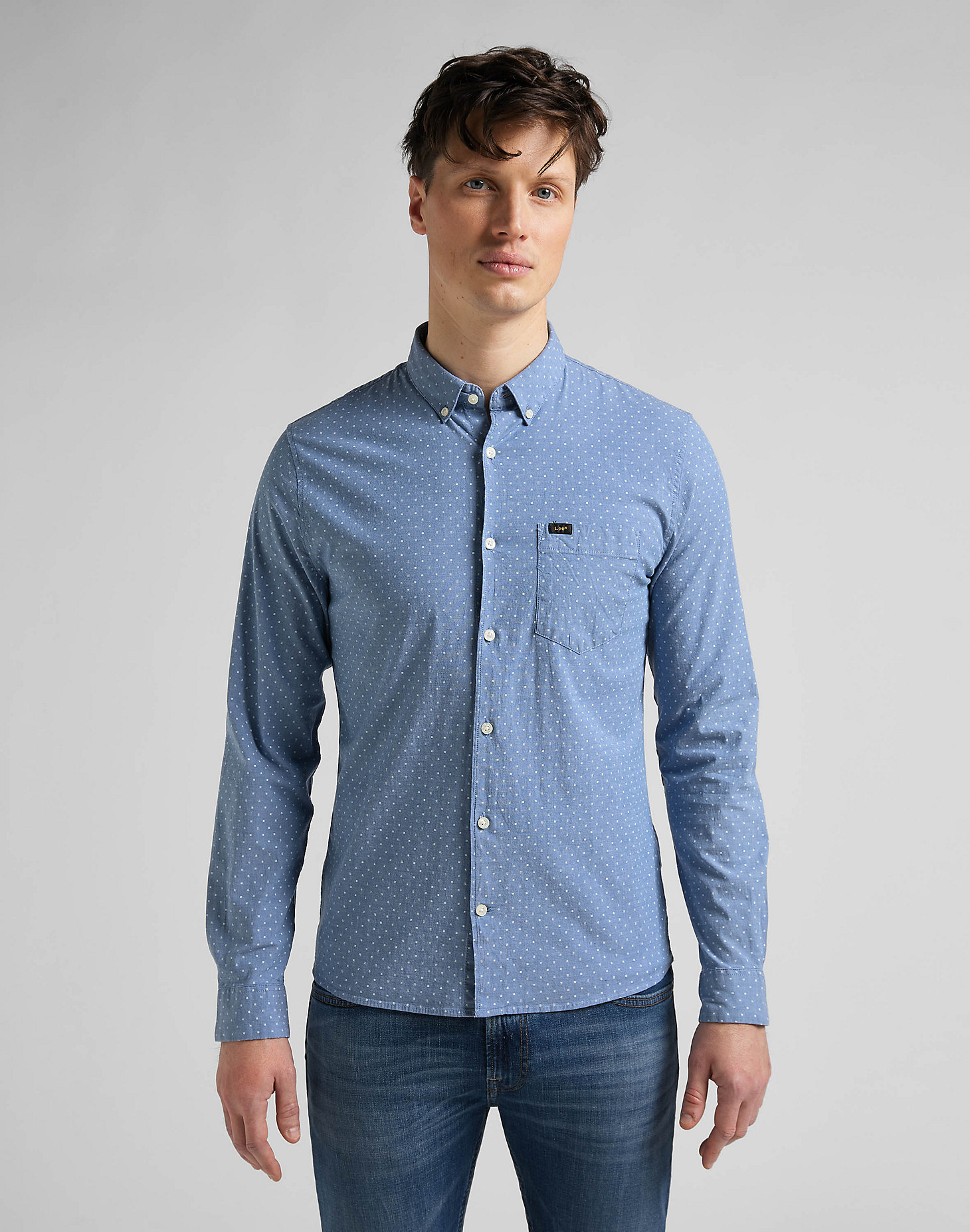 Slim Button Down Shirt in Blue Union alternative view 3