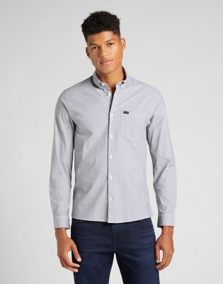 Slim Button Down Shirt in Cloudburst Grey