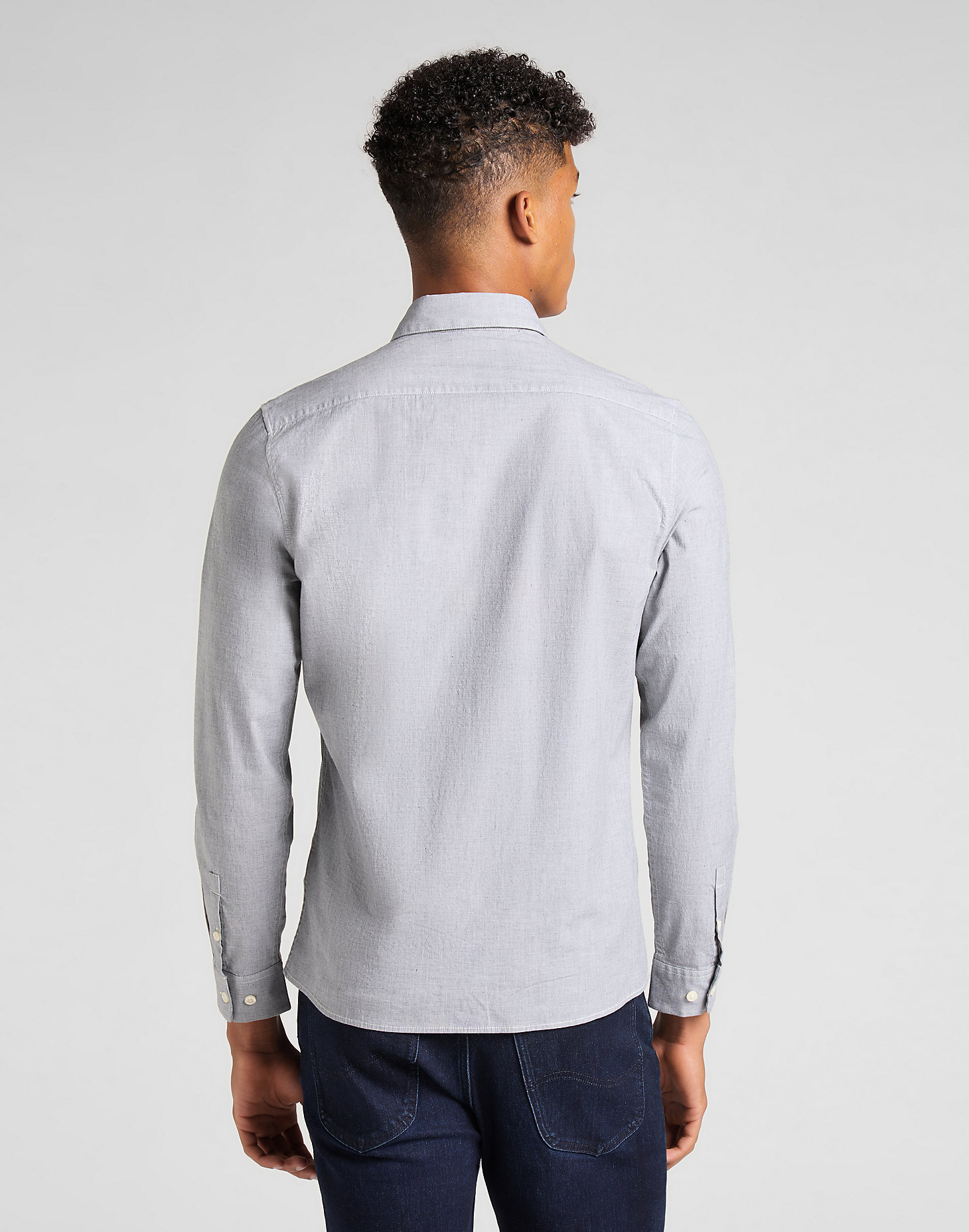Slim Button Down Shirt in Cloudburst Grey alternative view 1